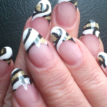 nägel french weiß glitzer